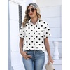 Zeagoo Womens Button Down Blouse Rolled Cuffed Short Sleeve Shirts Casual Work Blouse Summer Hawaiian Outfits(Jh592)