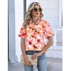 Zeagoo Womens Button Down Blouse Rolled Cuffed Short Sleeve Shirts Casual Work Blouse Summer Hawaiian Outfits(Wf97)