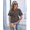 Zeagoo Womens Button Down Blouse Rolled Cuffed Short Sleeve Shirts Casual Work Blouse Summer Hawaiian Outfits(Xh532)