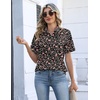 Zeagoo Womens Button Down Blouse Rolled Cuffed Short Sleeve Shirts Casual Work Blouse Summer Hawaiian Outfits(Xh532)