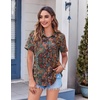 Zeagoo Womens Button Down Shirt Bust Pocket Short Sleeve Blouses Summer Top(Boho Multicolor 721)