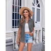 Zeagoo Womens Button Down Shirt Bust Pocket Short Sleeve Blouses Summer Top(Dark Grey)
