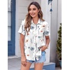 Zeagoo Womens Button Down Shirt Bust Pocket Short Sleeve Blouses Summer Top(Dh6)