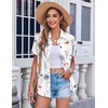 Zeagoo Womens Button Down Shirt Bust Pocket Short Sleeve Blouses Summer Top(Dh6)