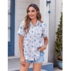 Zeagoo Womens Button Down Shirt Bust Pocket Short Sleeve Blouses Summer Top(Floral Blue 361)