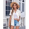 Zeagoo Womens Button Down Shirt Bust Pocket Short Sleeve Blouses Summer Top(Heart Colorful 25)