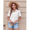 Zeagoo Womens Button Down Shirt Bust Pocket Short Sleeve Blouses Summer Top(Heart Colorful 25)