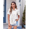 Zeagoo Womens Button Down Shirt Bust Pocket Short Sleeve Blouses Summer Top(Heart Colorful 25)