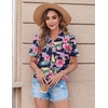 Zeagoo Womens Button Down Shirt Bust Pocket Short Sleeve Blouses Summer Top(Hf60)