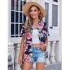 Zeagoo Womens Button Down Shirt Bust Pocket Short Sleeve Blouses Summer Top(Hf60)