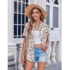 Zeagoo Womens Button Down Shirt Bust Pocket Short Sleeve Blouses Summer Top(Leopard Apricot 443)
