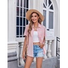 Zeagoo Womens Button Down Shirt Bust Pocket Short Sleeve Blouses Summer Top(Light Pink)