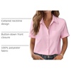 Zeagoo Womens Button Down Shirt Bust Pocket Short Sleeve Blouses Summer Top(Light Pink)