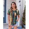 Zeagoo Womens Button Down Shirt Bust Pocket Short Sleeve Blouses Summer Top(Stripes Multicolor 289)