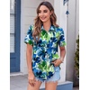 Zeagoo Womens Button Down Shirt Bust Pocket Short Sleeve Blouses Summer Top(Wf32)