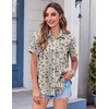 Zeagoo Womens Button Down Shirt Bust Pocket Short Sleeve Blouses Summer Top(Xh51)