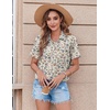 Zeagoo Womens Button Down Shirt Bust Pocket Short Sleeve Blouses Summer Top(Xh51)