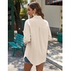 Zeagoo Womens Button Down Shirts Long Sleeve Casual Cotton Gauze Tops(Khaki)