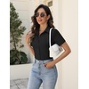 Zeagoo Women’s Button Down Shirts Short Sleeve Dress Shirts Business Tops(Black)
