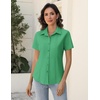 Zeagoo Women’s Button Down Shirts Short Sleeve Dress Shirts Business Tops(Green)