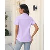 Zeagoo Women’s Button Down Shirts Short Sleeve Dress Shirts Business Tops(Lilac)