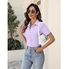 Zeagoo Women’s Button Down Shirts Short Sleeve Dress Shirts Business Tops(Lilac)
