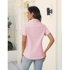 Zeagoo Women’s Button Down Shirts Short Sleeve Dress Shirts Business Tops(Pink)