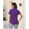Zeagoo Women’s Button Down Shirts Short Sleeve Dress Shirts Business Tops(Purple)