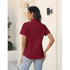 Zeagoo Women’s Button Down Shirts Short Sleeve Dress Shirts Business Tops(Red)