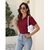 Zeagoo Women’s Button Down Shirts Short Sleeve Dress Shirts Business Tops(Red)