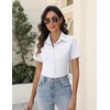 Zeagoo Women’s Button Down Shirts Short Sleeve Dress Shirts Business Tops(White)