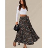 Zeagoo Women’s Chiffon Elastic High Waist Pleated Maxi Skirt with Pockets(01-xh566)