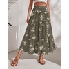 Zeagoo Women’s Chiffon Elastic High Waist Pleated Maxi Skirt with Pockets(Bf387)
