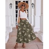 Zeagoo Women’s Chiffon Elastic High Waist Pleated Maxi Skirt with Pockets(Bf387)