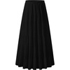 Zeagoo Women’s Chiffon Elastic High Waist Pleated Maxi Skirt with Pockets(Black)