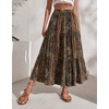 Zeagoo Women’s Chiffon Elastic High Waist Pleated Maxi Skirt with Pockets(Mz721)