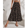 Zeagoo Women’s Chiffon Elastic High Waist Pleated Maxi Skirt with Pockets(Xh532)