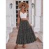 Zeagoo Women’s Chiffon Elastic High Waist Pleated Maxi Skirt with Pockets(Xh581)