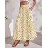 Zeagoo Women’s Chiffon Elastic High Waist Pleated Maxi Skirt with Pockets(Xh582)