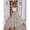 Zeagoo Women’s Chiffon Elastic High Waist Pleated Maxi Skirt with Pockets(Xh583)