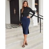 Zeagoo Womens Knit Midi Skirts Casual Pencil Skirt High Waisted Long Skirt with Slit Elegant Work Office Skirts(Blv)