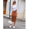 Zeagoo Womens Knit Midi Skirts Casual Pencil Skirt High Waisted Long Skirt with Slit Elegant Work Office Skirts(Cac)