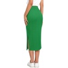 Zeagoo Womens Knit Midi Skirts Casual Pencil Skirt High Waisted Long Skirt with Slit Elegant Work Office Skirts(Light Green)