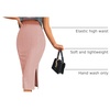 Zeagoo Womens Knit Midi Skirts Casual Pencil Skirt High Waisted Long Skirt with Slit Elegant Work Office Skirts(Rose Pink)