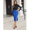 Zeagoo Womens Knit Midi Skirts Casual Pencil Skirt High Waisted Long Skirt with Slit Elegant Work Office Skirts(Skb)