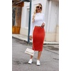 Zeagoo Womens Knit Midi Skirts Casual Pencil Skirt High Waisted Long Skirt with Slit Elegant Work Office Skirts(Tr)