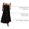 Zeagoo Women’s Long Maxi Skirts Tiered Elastic High Waist Boho Double Layered Print A-Line Casual Midi Dress(Black)