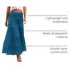Zeagoo Women’s Long Maxi Skirts Tiered Elastic High Waist Boho Double Layered Print A-Line Casual Midi Dress(Lake Blue)