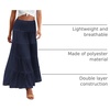 Zeagoo Women’s Long Maxi Skirts Tiered Elastic High Waist Boho Double Layered Print A-Line Casual Midi Dress(Navy Blue)