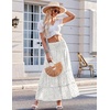 Zeagoo Women’s Long Maxi Skirts Tiered Elastic High Waist Boho Double Layered Print A-Line Casual Midi Dress(Pattern 3)